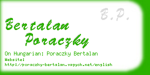 bertalan poraczky business card